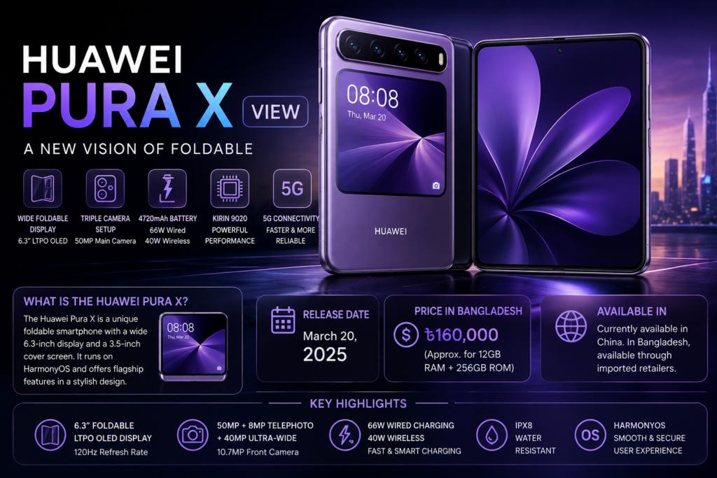 Huawei Pura X View: Bangladesh Price, Specs and Release Date
