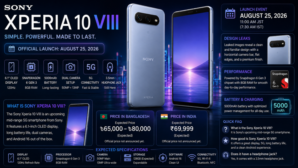 Sony Xperia 10 VIII: Price, Release Date, Leaks and Specs